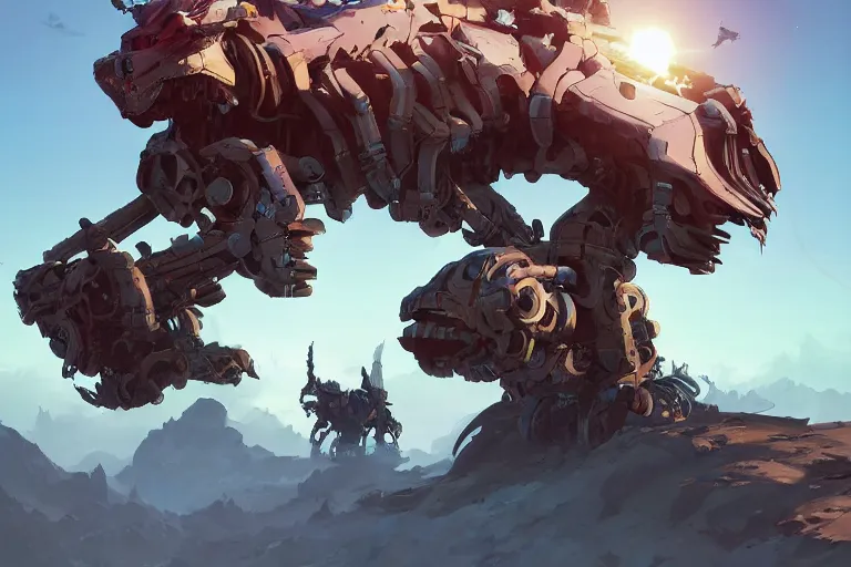 Image similar to sawtooth machine mecha animal beast robot of horizon forbidden west horizon zero dawn bioluminiscence, behance hd by jesper ejsing, by rhads, makoto shinkai and lois van baarle, ilya kuvshinov, rossdraws global illumination