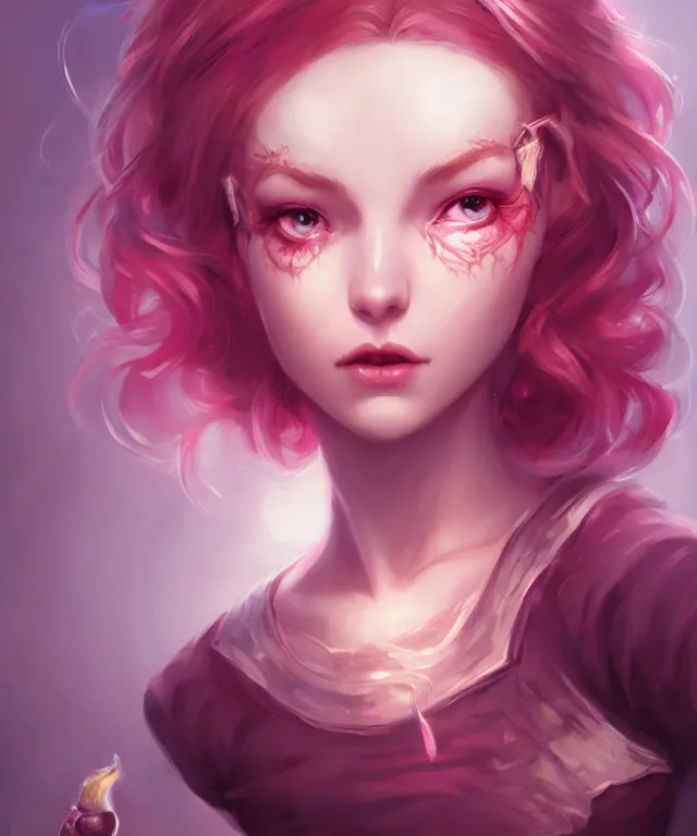 Prompt: cute friendly fantasy barkeep wrapped in bandages by charlie bowater and titian and artgerm, intricate, face, in a tavern, elegant, magenta mist, beautiful, highly detailed, dramatic lighting, sharp focus, trending on artstation, artstationhd, artstationhq, unreal engine, 4 k, 8 k