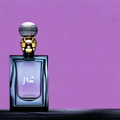 Prompt: a lamp in the shape of a perfume bottle, designed by christian dior, advertising photography, intricate details, gradient studio background, bokeh