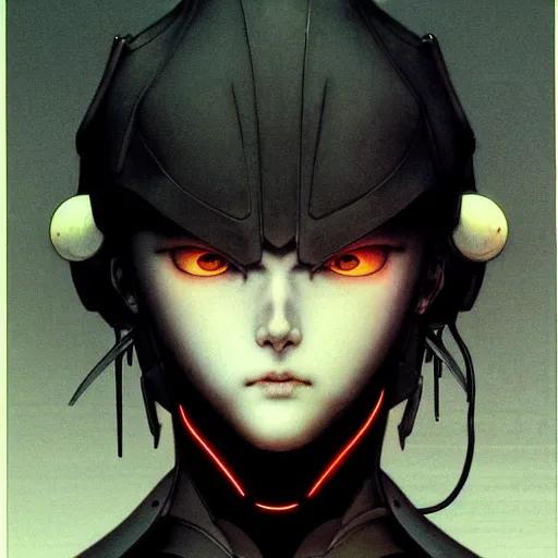 Image similar to prompt : photorealistic cinematic 3 d render of persona soft light painted by takato yamamoto, mecha attributes and armor, inspired by ghost in shell anime, smooth face feature, intricate oil painting, high detail, sharp high detail, manga and anime 1 9 8 0