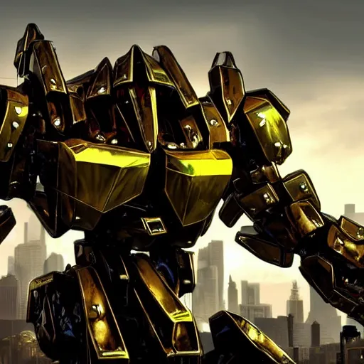 Image similar to a shiny ornate boxing humanoid mecha in ruin city, victory, bright, by war robots, real steel ( 2 0 1 1 ), westworld and eve venture and pacific rim and machine warrior 5, cryengine, frostbite 3 engine, scarlet and yellow scheme, sharp focus, 8 k, high definition, insanely detailed, soft lighting, smooth face