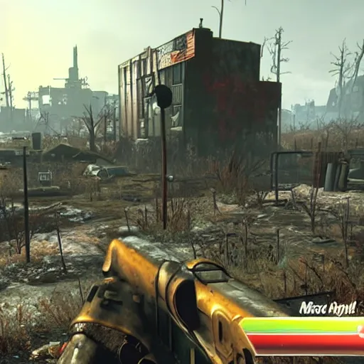 Image similar to fallout 4 but rendered in n 6 4 graphics.