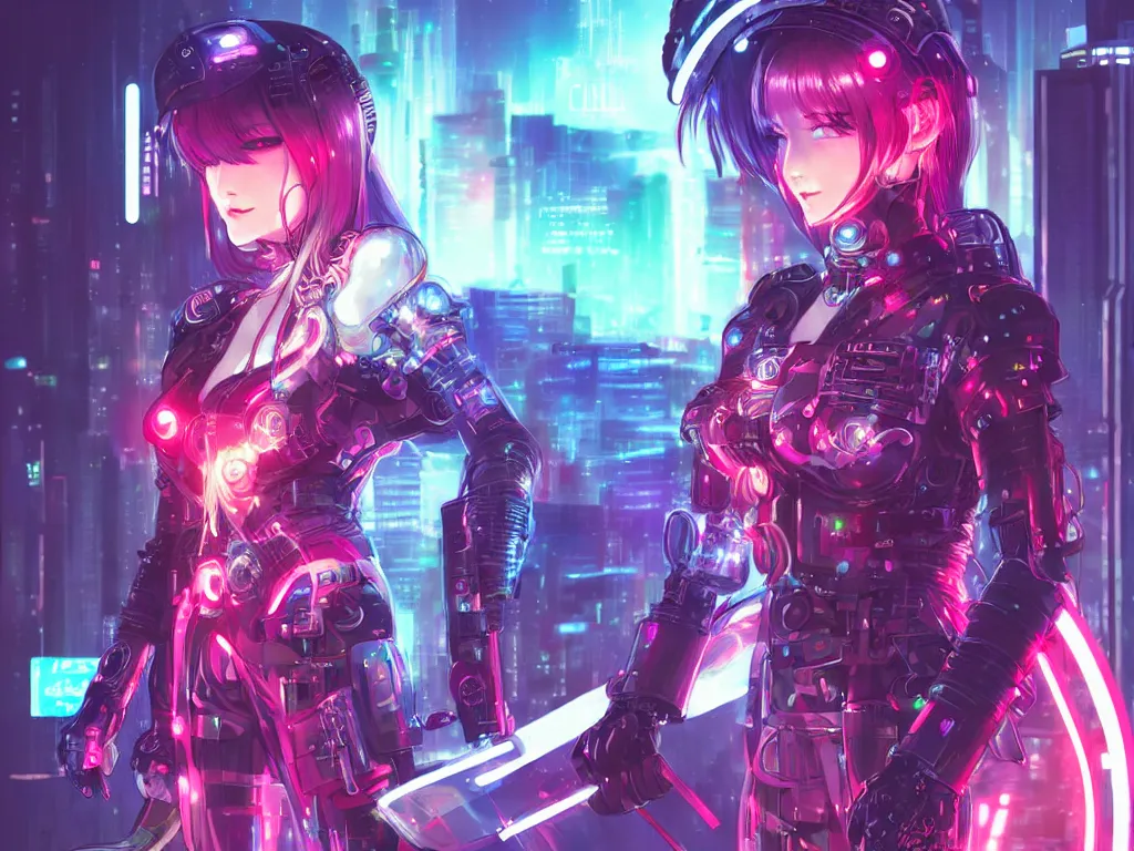 Image similar to portrait anime visual futuristic female cyber warrior, on cyberpunk neon light tokyo rooftop, ssci - fi and fantasy, intricate and very beautiful, concept art, smooth, illustration, art by rossdraws and luxearte and liya nikorov and taekwon kim / a - rang and rongzhen luo