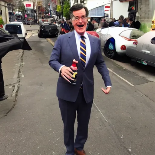 Image similar to ( stephen colbert ) as a [ kiwi ]