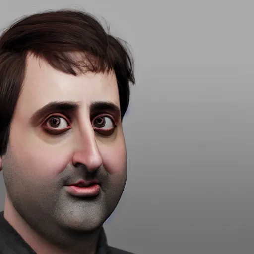 Image similar to hyperrealistic image of eric wareheim, stunning 3 d render inspired art by xiang duan and thomas eakes, perfect facial symmetry, hyper realistic texture, intricate, photorealistic, highly detailed attributes and atmosphere, dim volumetric cinematic lighting, 8 k octane detailed render, trending on artstation, masterpiece, stunning,