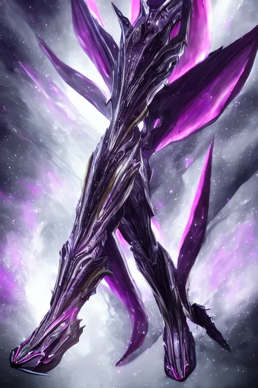 Image similar to galactic hyperdetailed elegant beautiful stunning giantess valkyr warframe goddess paw shot, sharp spines, sharp metal ears, smooth purple eyes, smooth fuschia skin, silver armor, bigger than galaxy, epic proportions, epic scale, epic size, warframe fanart, destiny, furry, dragon art, goddess art, giantess art, furaffinity, octane render