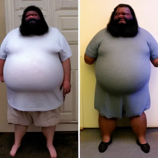 before and after photos featuring fat George