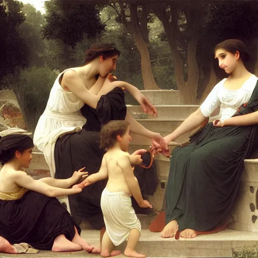 Prompt: when audience is the medium, marketing is the content, share is a power law, in the style of william - adolphe bouguereau