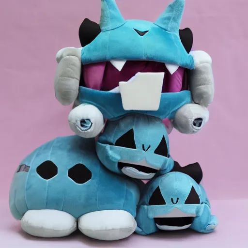 Prompt: cute fumo plush of the party tank who can take 9999HP of damage