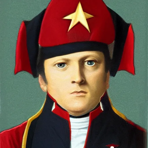 Prompt: starfleet uniform, portrait of napoleon bonaparte in starfleet uniform