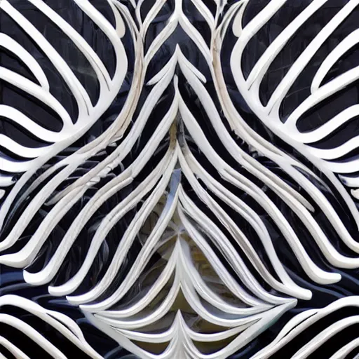 Image similar to stunning beautiful smooth curvilinear dragonfly wings pattern by Zaha Hadid