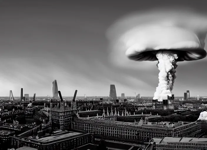Image similar to nuclear mushroom cloud over london