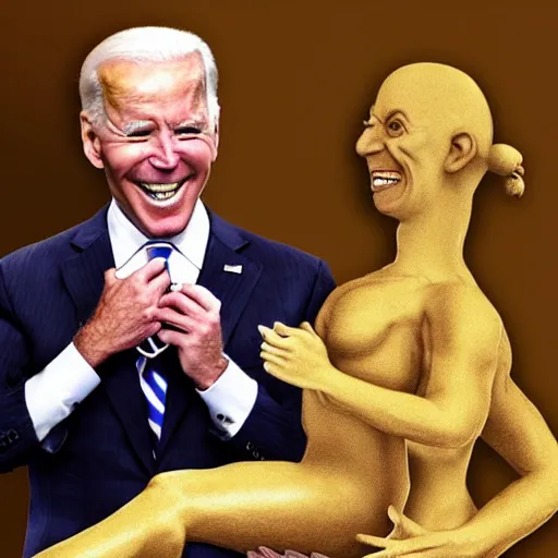 Prompt: funny face pulling competition winning funny face photo of joe biden, hilarious face pulling competition winner