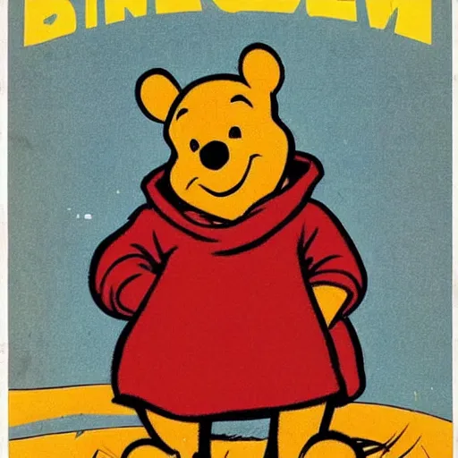 Prompt: winnie the pooh, soviet propaganda poster