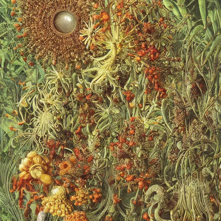 Image similar to complex plant seed, ernst haeckel and norman rockwell, exquisite lighting, clear focus, very coherent, very detailed