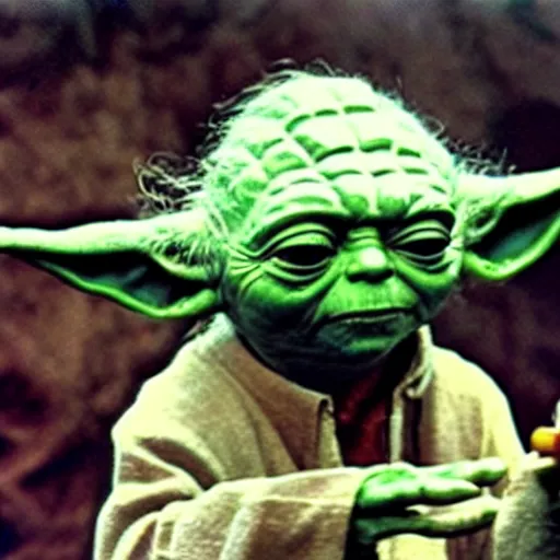 Image similar to yoda performing at woodstock