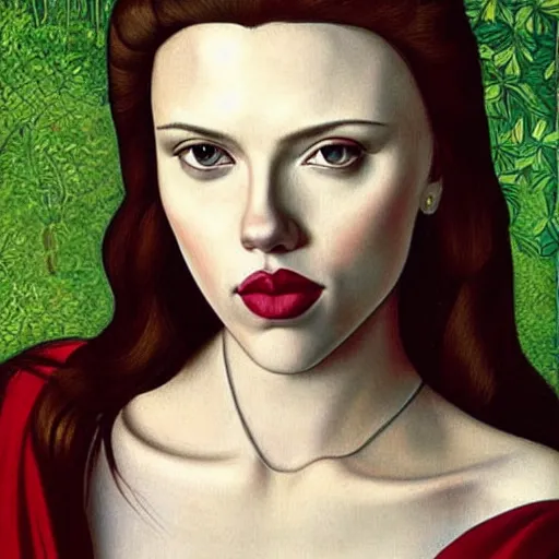 Image similar to “Scarlett Johansson portrait, Sandro Botticelli”