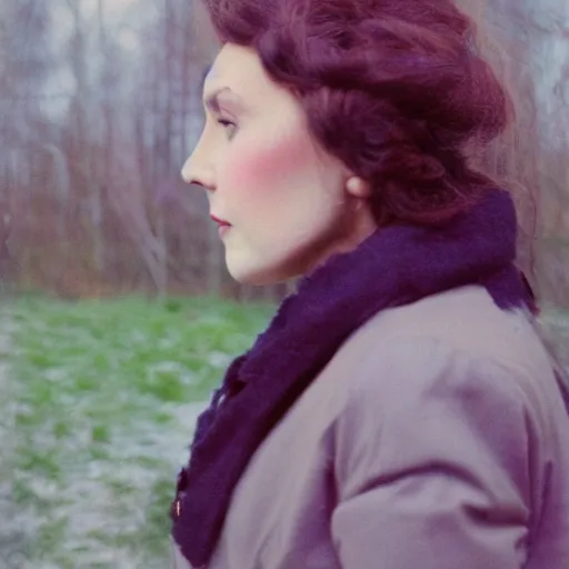 Prompt: A color analog 35mm film portrait photography of a russian woman detailed. hq. realistic.