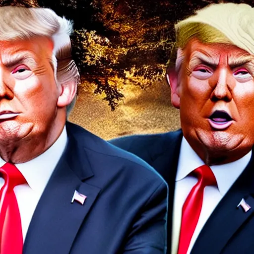 Prompt: a realistic rendering of donald trump as a real person with a talking face and the character of a beautiful woman who is like a tree that has a lot of leaves
