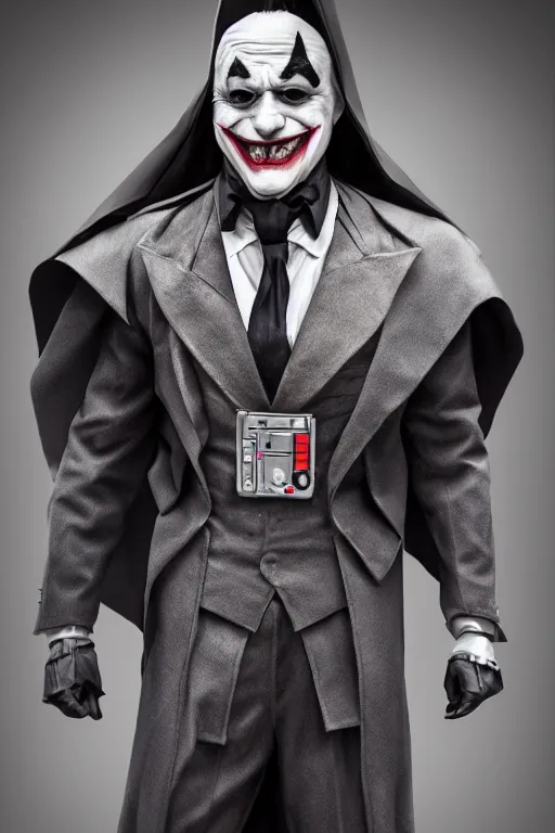 Prompt: Joker cosplay vader, cosplay, full character, artstation, highly detailed, highly realistic