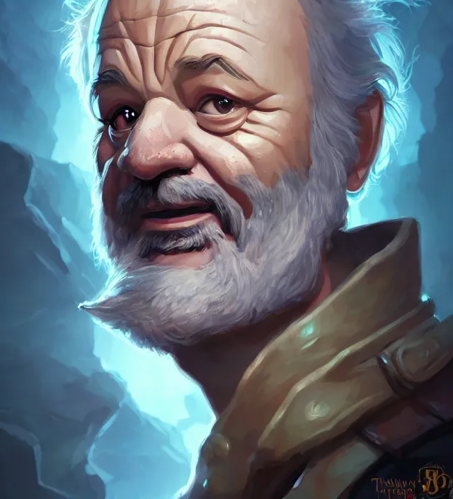 Image similar to bill murray, dnd character art portrait, matte fantasy painting, deviantart artstation, by jason felix by steve argyle by tyler jacobson by peter mohrbacher, cinema