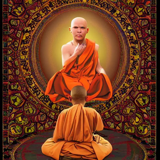 Prompt: the praying monk, trending on artstation, high detailed, 8 k