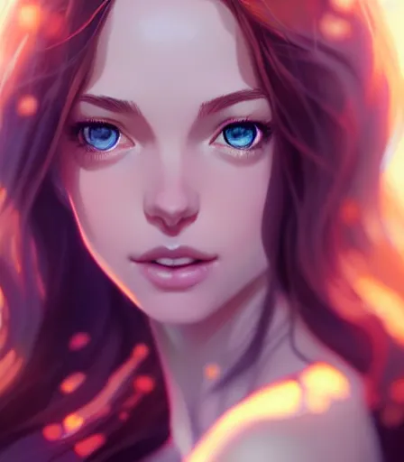 Prompt: beautiful portrait of an insanely gorgeous woman with blue eyes, brown hair and a perfect body, character design by charlie bowater, ross tran, artgerm, and makoto shinkai, detailed, soft lighting, rendered in octane