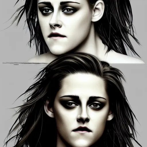 Image similar to portrait of Kristen Stewart, digital art by Michael C Hayes 4k, 8k, HD