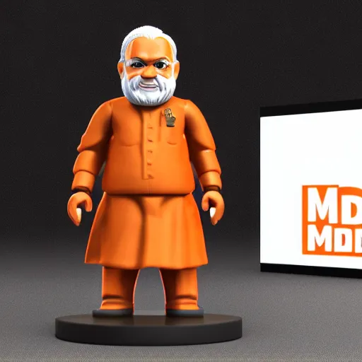 Image similar to narendra modi mini figure, toy, 3 d render, 4 k, hd