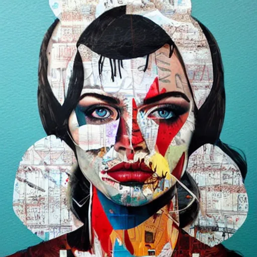 Prompt: melancholy woman, by sandra chevrier