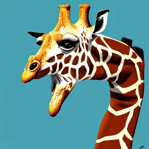 Image similar to giraffe as a cyborg,highly detailed,digital art