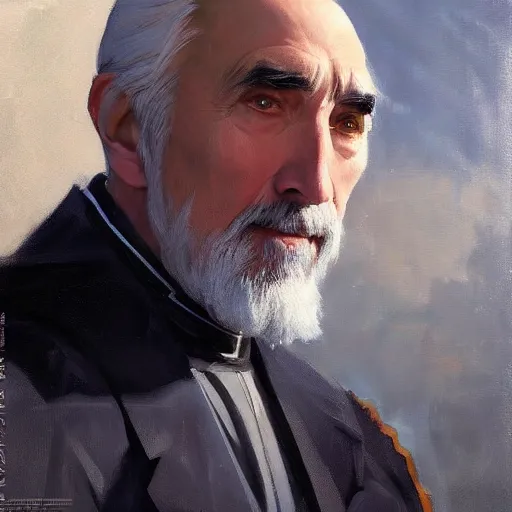 Prompt: greg manchess portrait painting of armored count dooku as overwatch character, medium shot, asymmetrical, profile picture, organic painting, sunny day, matte painting, bold shapes, hard edges, street art, trending on artstation, by huang guangjian and gil elvgren and sachin teng