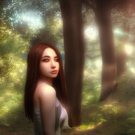 Image similar to a beautiful portrait of a character in a scenic environment, Pixiv 3DCG, Daz Studio