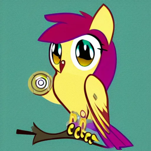 Image similar to hooty from the owl house as a character from my little pony