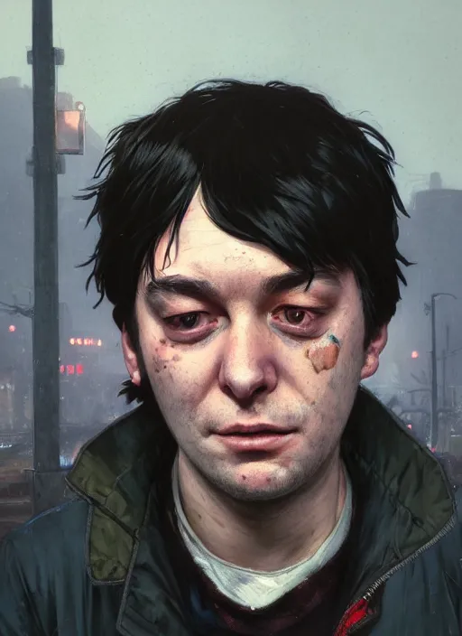 Prompt: Highly detailed portrait of homeless and beaten up Martin Shkreli, in GTA V, Stephen Bliss, unreal engine, fantasy art by Greg Rutkowski, Loish, Rhads, ferdinand knab, Makoto Shinkai and Lois van baarle, ilya kuvshinov, rossdraws, Tom Bagshaw, alphonse mucha, global illumination, radiant light, detailed and intricate environment