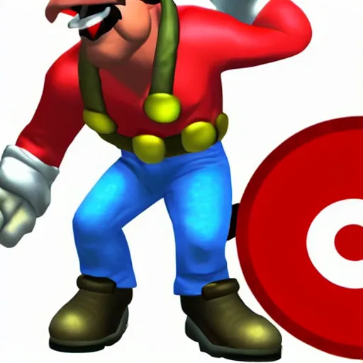 Prompt: duke nukem playable character in mario kart, n 6 4 graphics