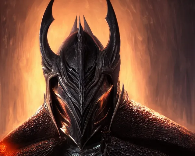 a photorealistic 3D render portrait of sauron the dark | Stable ...