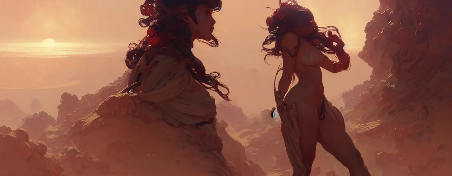 Image similar to Mars, highly detailed, digital painting, artstation, concept art, smooth, sharp focus, illustration, art by artgerm and greg rutkowski and alphonse mucha