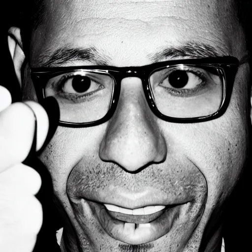 Image similar to portrait of Adrian Lima giving the middle finger to the camera, photo by Terry Richardson