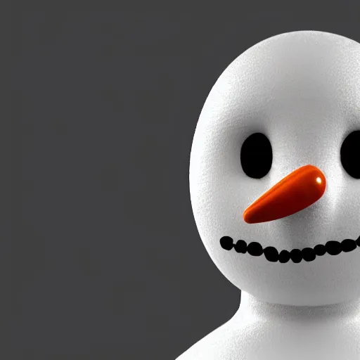 Prompt: a highly detailed humanoid snowman in business suit with black eyes and mouth, no nose, hyperrealism, professional, octane render