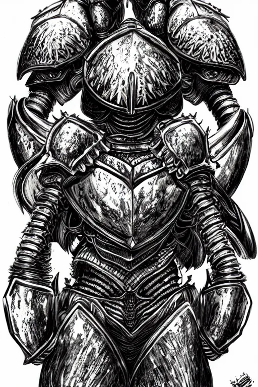 Image similar to human warrior, crab themed armour, crab claws symmetrical, highly detailed, digital art, needles, sharp focus, trending on art station, kentaro miura manga art style