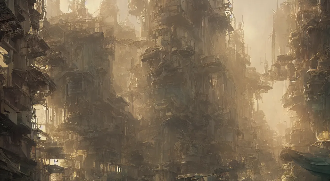 Image similar to Futuristic venice in Art Nouveau Architecture, movie concept art, Breath of the wilde, studio ghibli style, miyazaki, Craig Mullins dappled lighting, octane render, cinematic, photographic, realistic, highly detailed