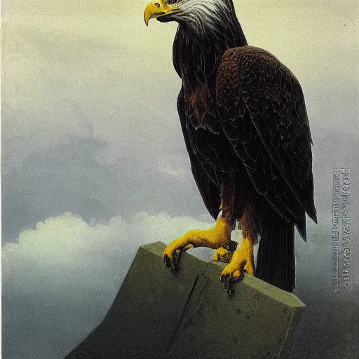 Image similar to noble hero portrait of an eagle outfitted in rogue attire, by jack kirby italo calvino and ivan aivazovsky,