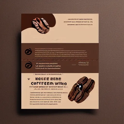 Image similar to square shaped flyer design for a coffee bean roasting company, layout design, dark brown and beige colour palette, template layout