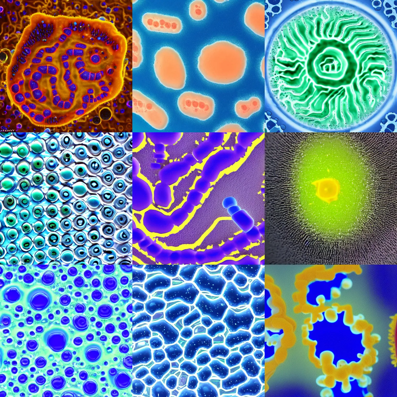 Prompt: sonic the hedgehog shaped bacteria, microscope bacterial photography