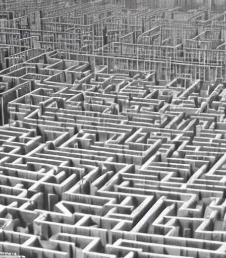 Image similar to a maze photographed by berne becher and hilla becher