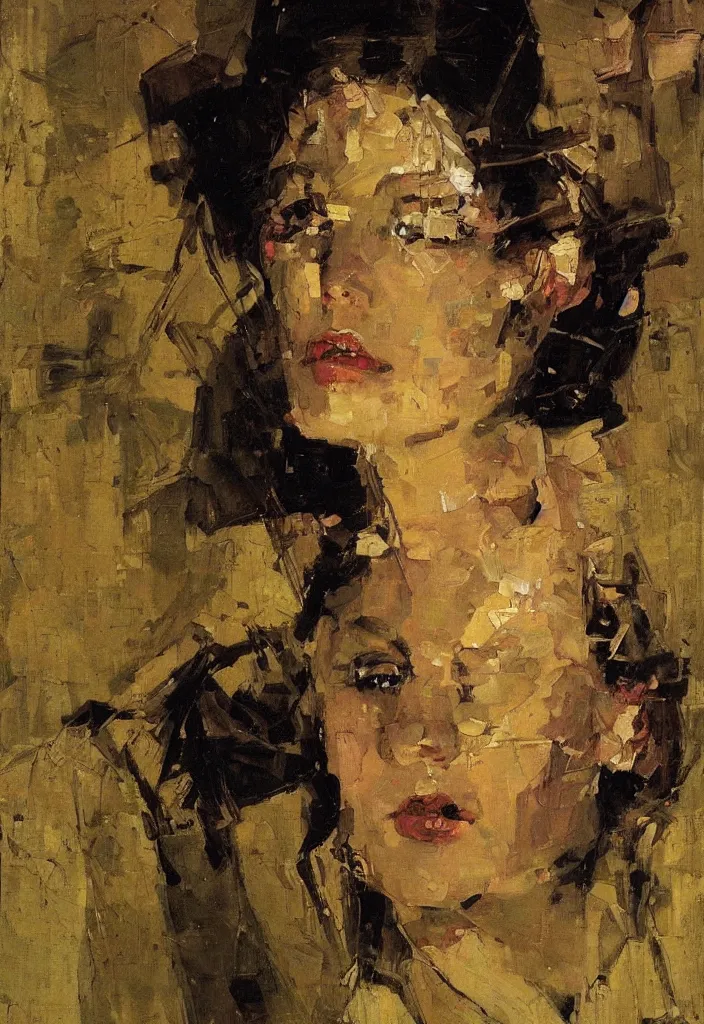 Image similar to aristocrat portrait, night, denis sarazhin, vrubel, oil on canvas