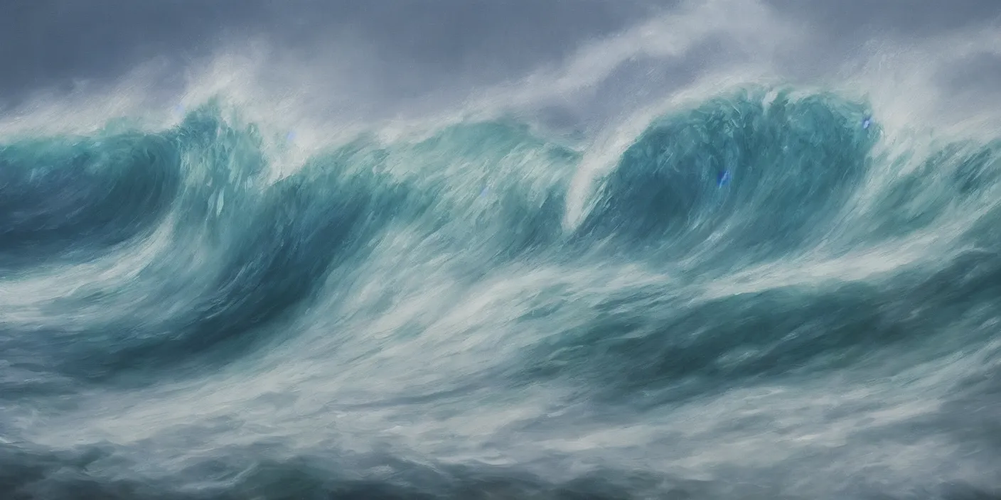 Image similar to a wave, cinematic lighting, detailed oil painting, hyperrealistic, 8k