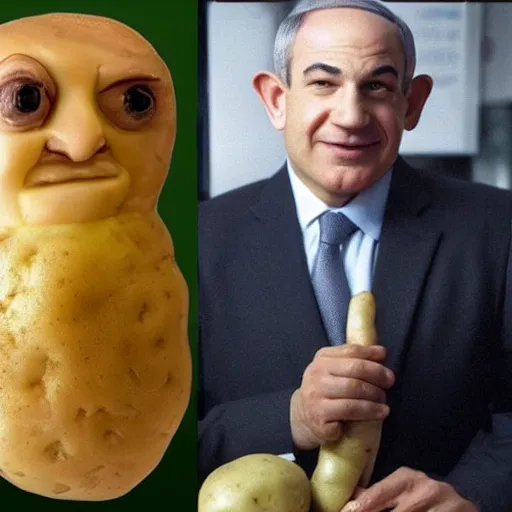 Image similar to a potato that looks like benjamin netanyahu