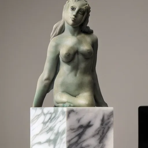 Prompt: doja cat marble statue